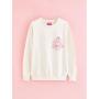 Sudadera con eslogan color crema de Barbie