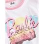 Camiseta blanca con estampado gráfico de coche retro de Barbie