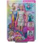 Barbie Pelo Fantasía Muñeca para peinar con Accesorios de Moda y Diademas con mechas de Unicornio y Sirena
