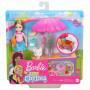Muñeca Barbie Club Chelsea y carrito de Snack Playset, 6 pulgadas, Rubia con mascota y accesorios