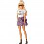 Muñeca Barbie Fashionistas #148 with Long Blonde Hair & Animal-Print Skirt