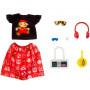 Barbie Storytelling Fashion Pack de ropa para muñecas inspirada en Super Mario: top gráfico, falda estampada y 6 muñecas de accesorios con temática de videojuegos