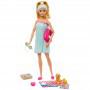 Barbie Spa Doll, Blonde, with Puppy and 9 Accessories