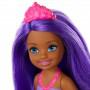 Muñeca Chelsea Sirena Barbie Dreamtopia, 6.5-inch con pelo y cola morados