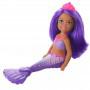 Muñeca Chelsea Sirena Barbie Dreamtopia, 6.5-inch con pelo y cola morados