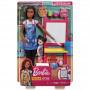 ​Barbie Art Teacher Playset with Brunette Doll, Easel and Accessories