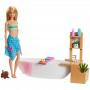 Barbie Fizzy Bath Doll & Playset, Blonde, with Tub, Puppy & More