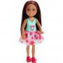 Barbie Club Chelsea Doll, 6-inch Brunette Wearing Fierce Tiger Graphic and Removable Floral Skirt