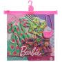 Modas Barbie - Pack de 2 conjuntos de ropa, 2 conjuntos para muñeca Barbie que incluyen vestido con estampado de sandía, falda floral, camiseta sin mangas tropical y 2 accesorios