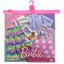 Modas Barbie - Paquete de 2 conjuntos de ropa, 2 conjuntos para muñeca Barbie que incluyen un jersey rosa con lunares, una blusa morada con lunares, un vestido a rayas y 2 accesorios