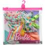 Pack de modas Barbie con 1 atuendo y 1 accesorio para muñeca Barbie y 1 de cada uno para muñeco Ken