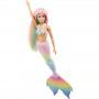 ​Muñeca sirena mágica Barbie Dreamtopia Rainbow con cabello arcoíris y función de cambio de color activado por agua