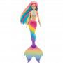 ​Muñeca sirena mágica Barbie Dreamtopia Rainbow con cabello arcoíris y función de cambio de color activado por agua