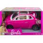 Muñeca Barbie y Vehículo Fiat 500