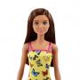 Muñeca Barbie básica con vestido amarillo con mariposas