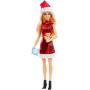 Muñeca Barbie Santa, rubia, accesorios de vacaciones
