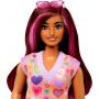 Muñeca Barbie Fashionistas 207 con cabello con mechas rosas y vestido de corazón