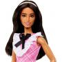 Muñeca Barbie Fashionistas 209 con pelo negro y vestido a cuadros
