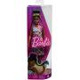 Muñeca Barbie Fashionistas 210 con moño y vestido halter de ganchillo