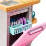 Paquete de muebles y accesorios de Barbie, decoración de casa de muñecas Barbie, tema de lavavajillas, tareas de cocina y limpieza