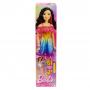 Muñeca Barbie grande, 28 pulgadas de alto, cabello rubio y vestido de arcoíris (asiática)