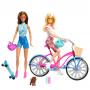 Muñecas Barbie y set de juegos, juego de Barbie al aire libre con dos muñecas y un cachorro
