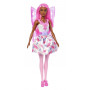 Cuatro muñecas Barbie de cuento de hadas con cabello colorido, unicornio y tema de hadas