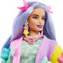 Muñeca y mascota Barbie Extra 20, Koala, juguetes para niños, ropa y accesorios, cabello lavanda ondulado, suéter de mariposa colorido, rosa