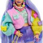 Muñeca y mascota Barbie Extra 20, Koala, juguetes para niños, ropa y accesorios, cabello lavanda ondulado, suéter de mariposa colorido, rosa