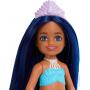 Muñeca Chelsea Barbie sirena con pelo azul y cola