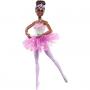 Muñeca Bailarina Barbie Dreamtopia con luces Muñeca morena articulada con tutú morado e iluminación mágica