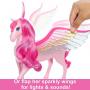 Barbie A Touch Of Magic Pink Pegasus con cachorro, juguetes de caballo alado con luces y sonidos