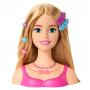 Cabeza de peinado Barbie y accesorios