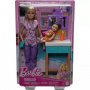 Muñeca Barbie pediatra y set de juego de médico con accesorios, uniforme morado para niños de 3 años en adelante (morado)