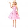 Muñeca coleccionable de Barbie la película, Margot Robbie como Barbie en vestido rosa a cuadros