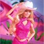 Muñeca coleccionable de Barbie la película, Margot Robbie como Barbie en traje rosa del Oeste