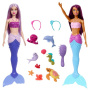 Pack de 2 muñecas Barbie sirena con animales marinos, diademas y accesorios oceánicos