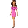 Muñeca Barbie Fashionistas #217 con vestido rosa