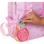 Barbie Premium Pink Donut Fashion Bag, vestido rosa, tacones naranjas y accesorios