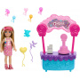 Muñeca Barbie Chelsea & Stand Lollipop, Set de juegos de 10 piezas con accesorios