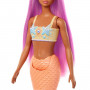 Muñeca Barbie Sirena Pelo Rosa y Naranja