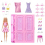 Conjunto De Juego Dream Closet De Barbie Con Muñeca De Moda Rubia, Ropa Y Accesorios, Más De 90Cm De Ancho, Más De 25 Piezas