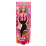 Muñeca Barbie Future Leader con cabello rubio y traje con 2 pulseras doradas y pin 