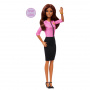 Muñeca Barbie Future Leader con cabello castaño, 2 pulseras doradas y alfiler, incluye pegatina