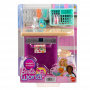 Barbie World Juego de Lavavajillas de Juguetes con 9 Accesorios de Cocina para Casa de Muñecas Que Incluyen Platos, Tendedero y Más