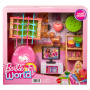 Barbie World Juego de Sala de Juegos con 19 Accesorios para Casa de Muñecas, Incluidos Muebles, Mesa de Futbolín y Mascotas