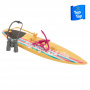 Barbie World Juego de Kayak y Surf con 17 Accesorios para Acampar, Que Incluyen Kayak, Bote, Tabla de Surf y Más, Multicolor, 12,17 Pulgadas