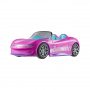 Hot Wheels Barbie Descapotable teledirigido, coche rosa de juguete por control remoto con capacidad para dos muñecas Barbie, con maletero que se abre y hoja de pegatinas para personalizarlo