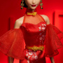 Muñeca Barbie del Año Nuevo Lunar 2025 con vestido Qipao con estampados de flores de ciruelo y accesorios dorados, Signature Collection