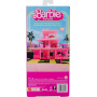 Muñeco Ken de Barbie The Movie con conjunto playero a rayas rosa pastel y verde, tabla de surf y zapatillas blancas